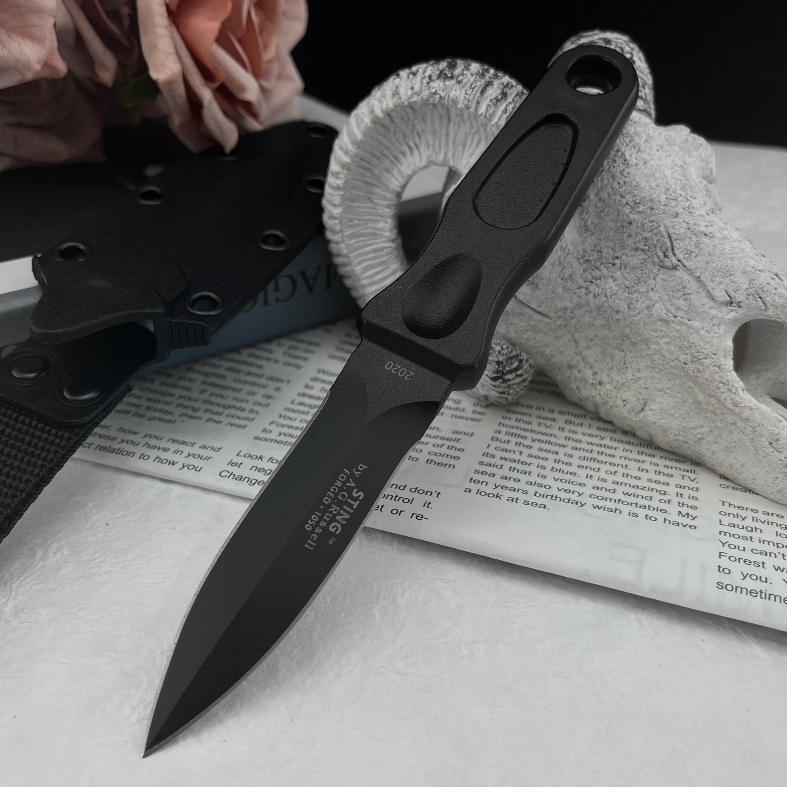Edc Carry Fixed Blade Knife - Couteau à lame fixe multifonction en
