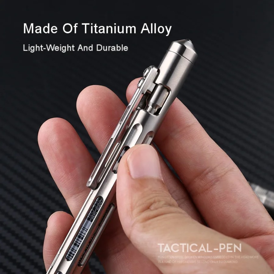 Stylo tactique 2-en-1 en titan - Pen Tactical Glass avis et prix
