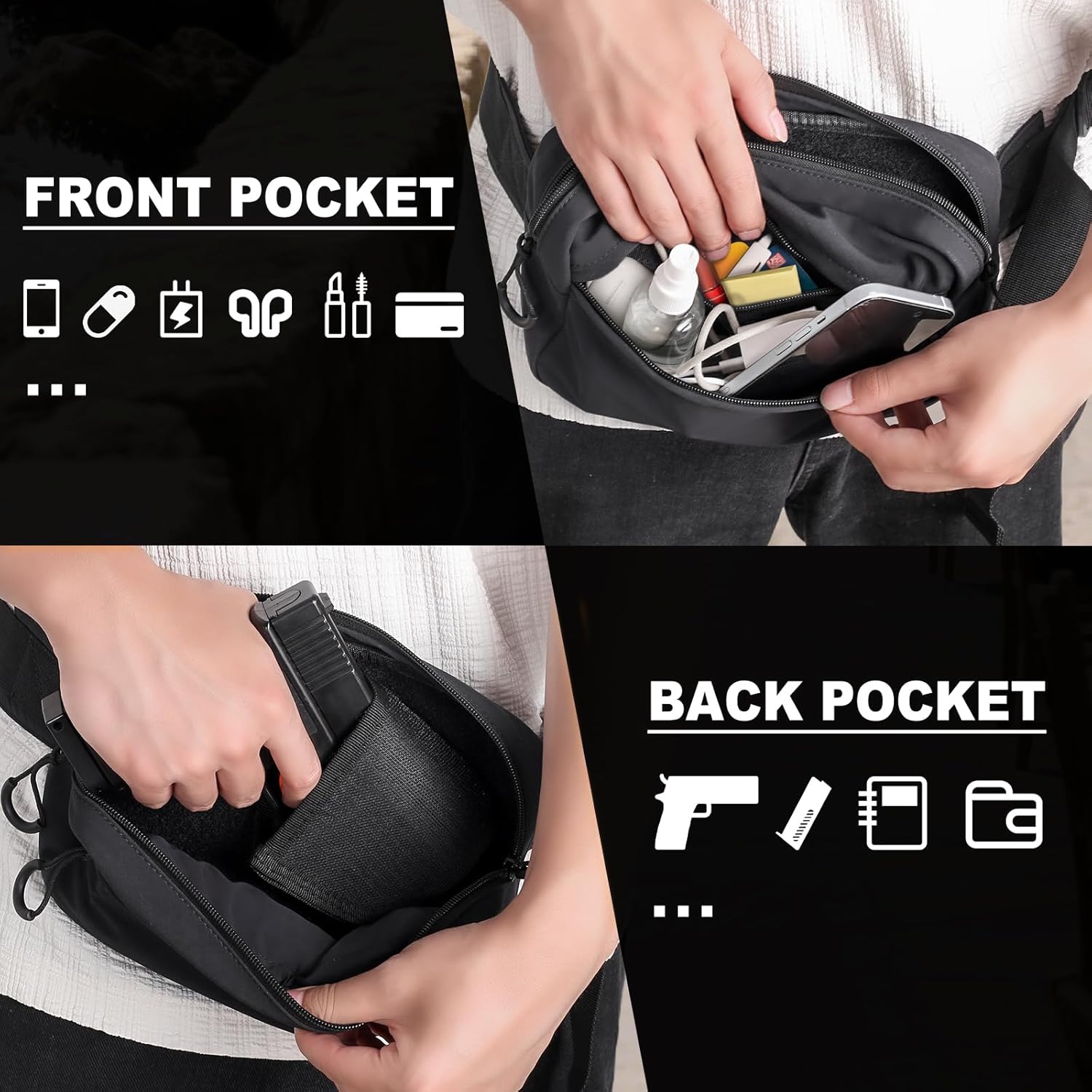 Sac banane tactique avec étui, - Edc Carry Gun avis et prix